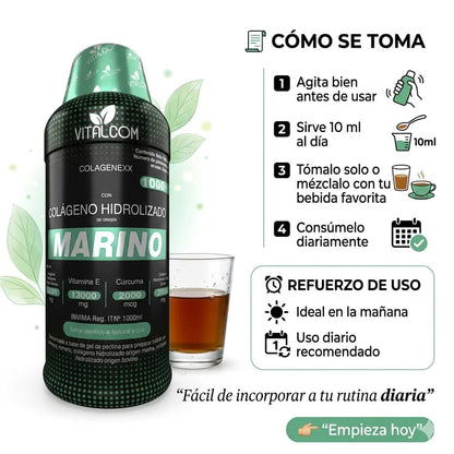 COLÁGENO MARINO PREMIUM X 1 LITRO ®:  CUIDADO COMPLETO PARA TU PIEL Y ARTICULACIONES